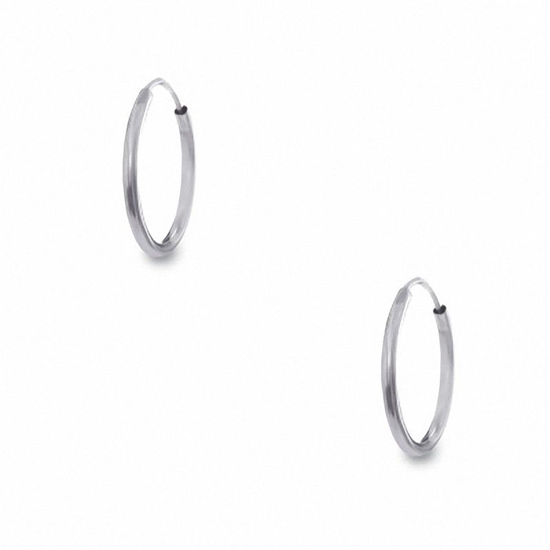 13mm Hoop Earrings in 14K White Gold|Peoples Jewellers