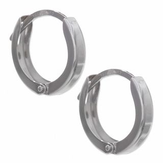 14K White Gold Light Hoop Earrings