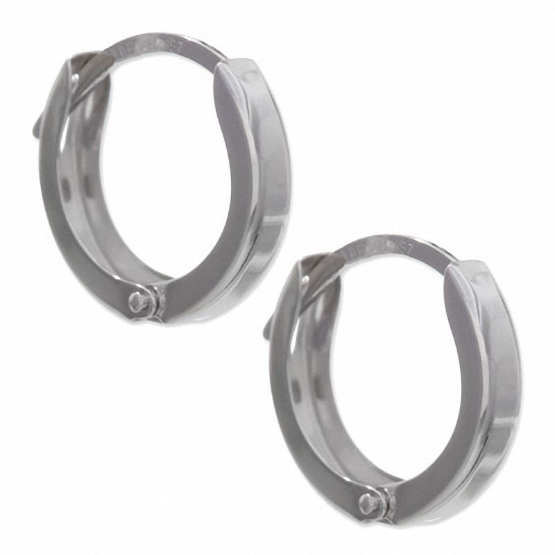 14K White Gold Light Hoop Earrings|Peoples Jewellers