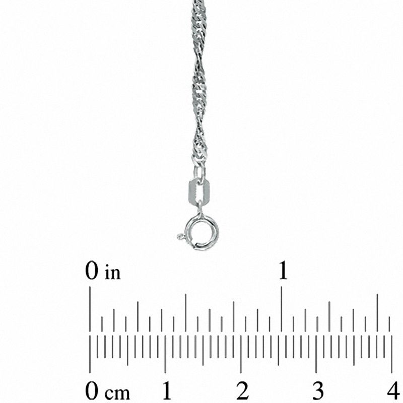 2.0mm Adjustable Singapore Chain Anklet in 10K White Gold - 10"