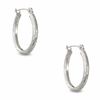 Thumbnail Image 0 of 2.0 x 15mm Diamond-Cut Hinged Hoop Earrings in 14K White Gold