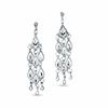 Thumbnail Image 0 of 14K White Gold Teardrop Chandelier Earrings