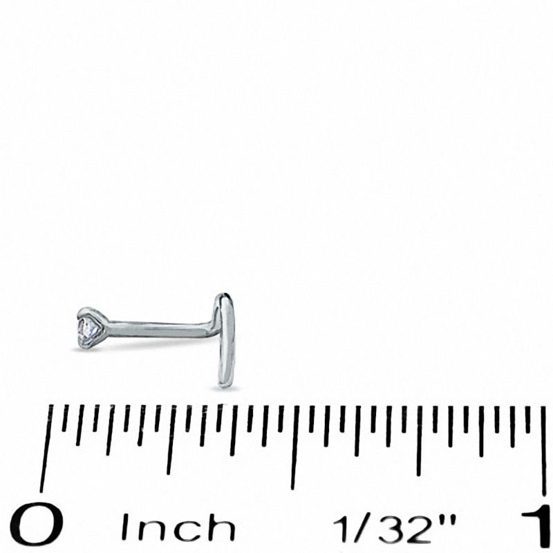 Main Image 2 of Nose Stud Set in 14K White Gold with Lab-Created Pink and White Sapphires
