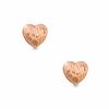 Thumbnail Image 0 of 14K Rose Gold Diamond-Cut Heart Stud Earrings
