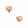 14K Rose Gold Diamond-Cut Heart Stud Earrings