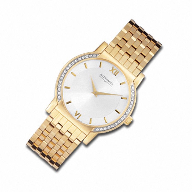 Men's Wittnauer Orpheum™ Diamond Accent Gold-Tone Watch with White Dial (Model: 12E18)|Peoples Jewellers