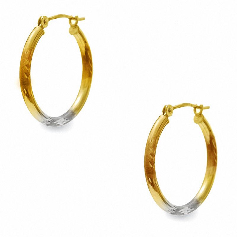 14K Tri-Tone Gold 18mm Hoop Earrings|Peoples Jewellers