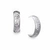Thumbnail Image 1 of 14K White Gold Hammered Half Hoop Earrings