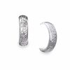 Thumbnail Image 0 of 14K White Gold Hammered Half Hoop Earrings