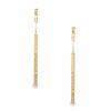 Thumbnail Image 1 of 14K Gold Hammered Stick with Chain Earrings