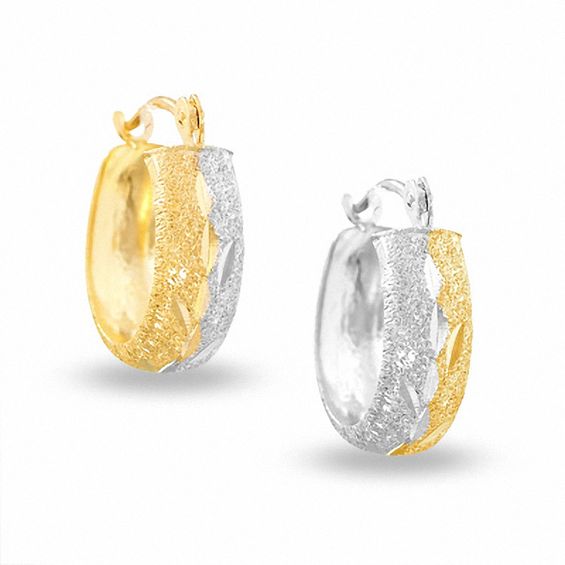 14K Two-Tone Gold Hoop Earrings