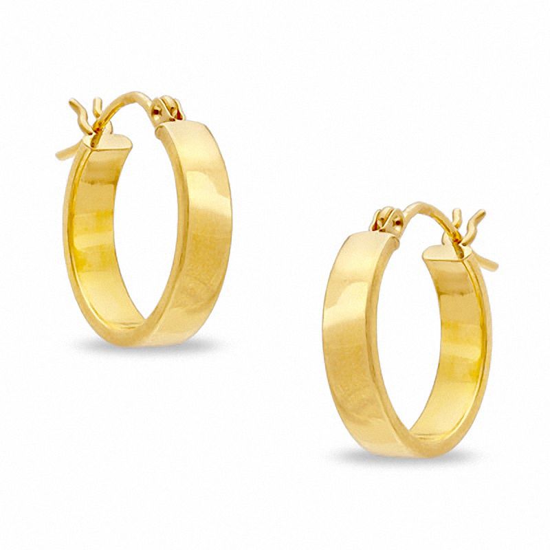 14K Gold Small Wedding Band Hoop Earrings | Peoples Jewellers