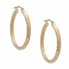 Thumbnail Image 1 of 14K Gold 30mm Laser Hoop Earrings