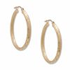 Thumbnail Image 0 of 14K Gold 30mm Laser Hoop Earrings