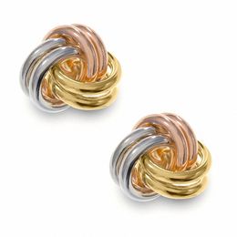 Love Knot Earrings in 14K Tri-Tone Gold