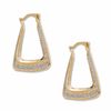 Thumbnail Image 1 of 14K Two-Tone Gold Rectangle Hoop Earrings