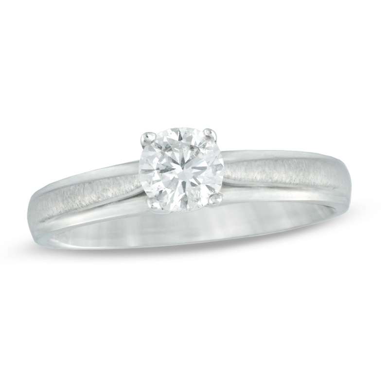 0.50 CT. Certified Canadian Diamond Solitaire Engagement Ring in 14K White Gold (F/I1)