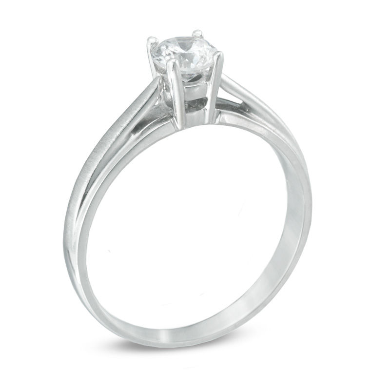 Main Image 2 of 0.50 CT. Certified Canadian Diamond Solitaire Engagement Ring in 14K White Gold (F/I1)
