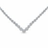 Thumbnail Image 0 of 2.00 CT. T.W. Diamond Flower Chevron Necklace in 14K White Gold - 17"