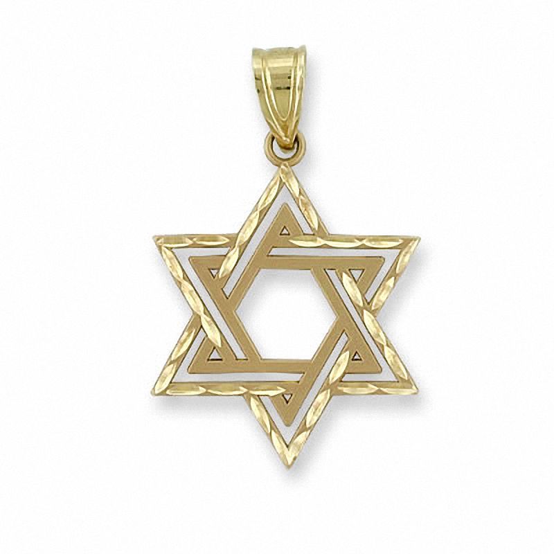 10K Gold Star of David Charm Pendant