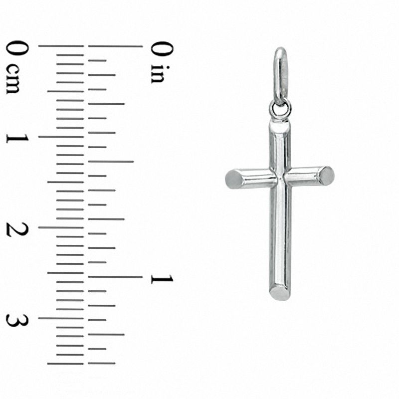 Hollow 10K White Gold Polished Cross Charm