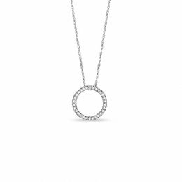 0.09 CT. T.W. Diamond Circle Pendant in 10K White Gold