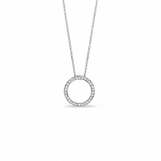 CT. T.W. Diamond Circle Pendant in 10K White Gold