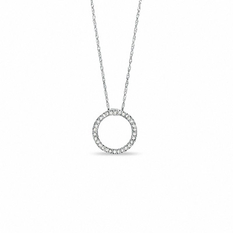 Amazon.com: SZUL 1/3 Carat TW Diamond Circle Pendant in 14K White Gold :  SZUL: Clothing, Shoes & Jewelry