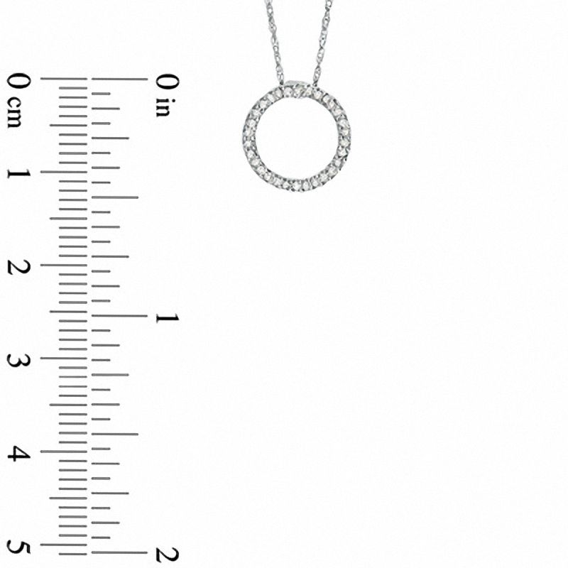 0.09 CT. T.W. Diamond Circle Pendant in 10K White Gold