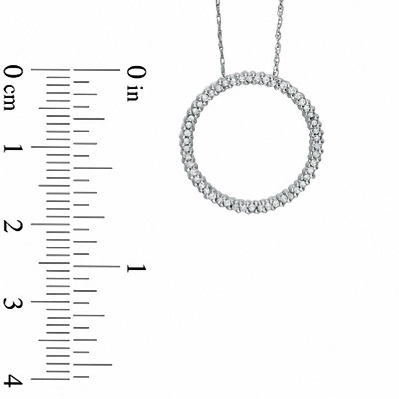 CT. T.W. Diamond Circle Pendant in 10K White Gold