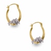 Thumbnail Image 0 of 14K Two-Tone Gold Hoop Earrings with White Gold Dolphin