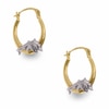 Thumbnail Image 1 of 14K Two-Tone Gold Hoop Earrings with White Gold Dolphin
