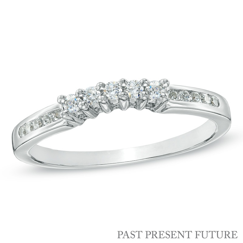 0.20 CT. T.W. Diamond Wedding Band in 14K White Gold