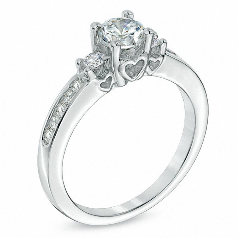 1.00 CT. T.W. Diamond Past Present Future® Engagement Ring in 14K White Gold