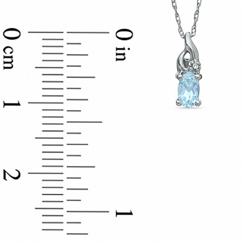 Oval Aquamarine and Diamond Accent Ring, Pendant and Earrings Set in 10K White Gold - Size 7