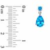 Pear-Shaped Blue Topaz and Diamond Accent Drop Earrings in 10K White Gold