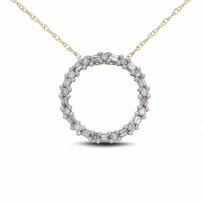 0.17 CT. T.W. Diamond Circle Pendant in 10K Gold|Peoples Jewellers