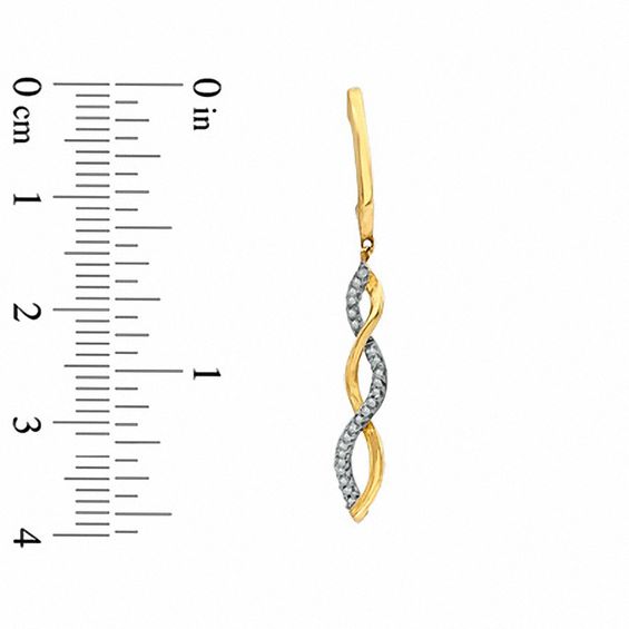 0.15 CT. T.W. Diamond Twine Drop Earrings in 10K Gold