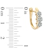 Thumbnail Image 1 of 0.25 CT. T.W. Diamond Triple Flower Hoop Earrings in 10K Gold