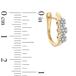 0.25 CT. T.W. Diamond Triple Flower Hoop Earrings in 10K Gold