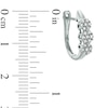 Thumbnail Image 1 of 0.25 CT. T.W. Diamond Triple Flower Hoop Earrings in 10K White Gold
