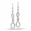 Thumbnail Image 1 of 0.15 CT. T.W. Diamond Twine Drop Earrings in 10K White Gold
