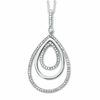 Thumbnail Image 0 of 0.30 CT. T.W. Diamond Triple Teardrop Pendant in 10K White Gold