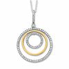 0.28 CT. T.W. Diamond Triple Circle Pendant in 10K Two-Tone Gold
