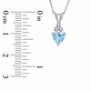 Heart-Shaped Aquamarine Pendant in 10K White Gold with a Diamond Accent