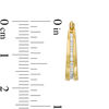 Thumbnail Image 2 of 0.25 CT. T.W. Channel-Set Diamond Oval Hoop Earrings in 10K Gold