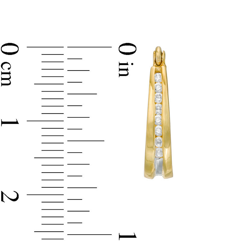 0.25 CT. T.W. Channel-Set Diamond Oval Hoop Earrings in 10K Gold