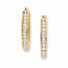 Thumbnail Image 0 of 0.50 CT. T.W. Channel-Set Diamond Oval Hoop Earrings in 10K Gold