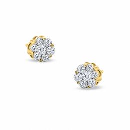 0.10 CT. T.W. Diamond Flower Stud Earrings in 10K Gold