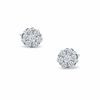 Thumbnail Image 1 of 0.10 CT. T.W. Diamond Flower Stud Earrings in 10K White Gold